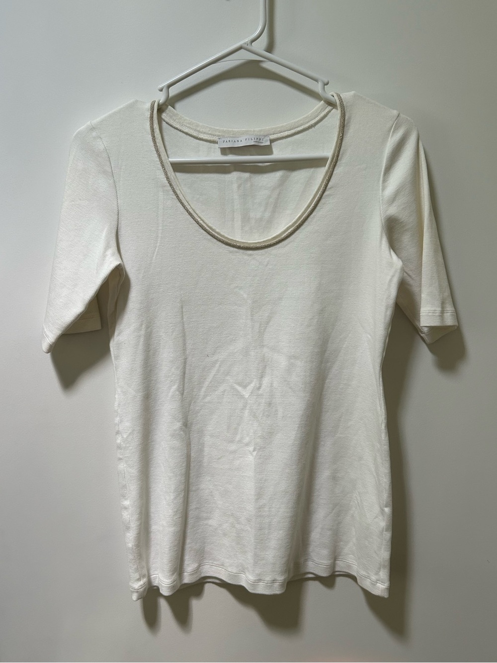 Fabiana Filippi White Ribbed Shirt